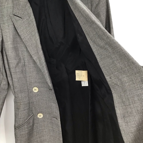 Holt Renfrew Vintage Wool Coat Dress Gray Made In Italy Double Breasted Size42/8 - Picture 9 of 10